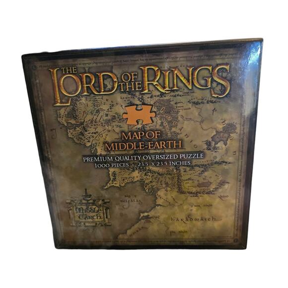 Lord of Rings Map of Middle Earth 1000 Piece Jigsaw Puzzle Noble Collection - Picture 1 of 4